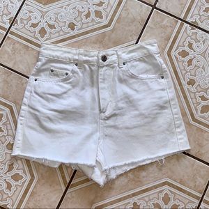 Topshop White Denim Shorts